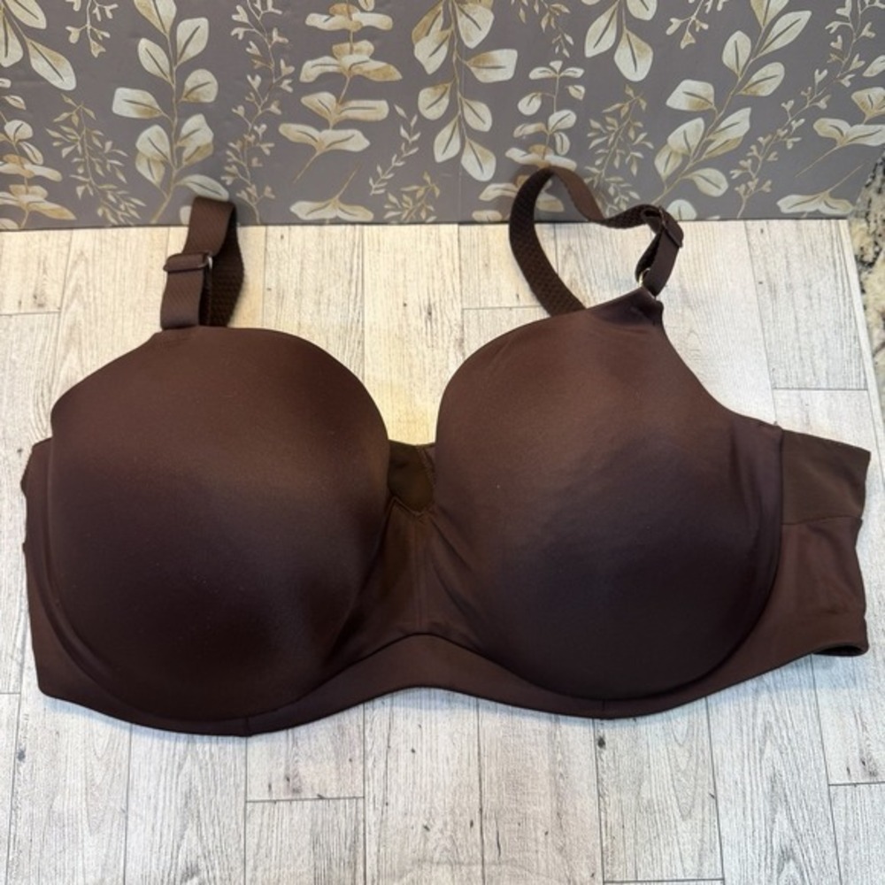 NWOT Cacique Sexy Support Smooth Balconette‎ Chocolate Brown Bra Size 40 DDD